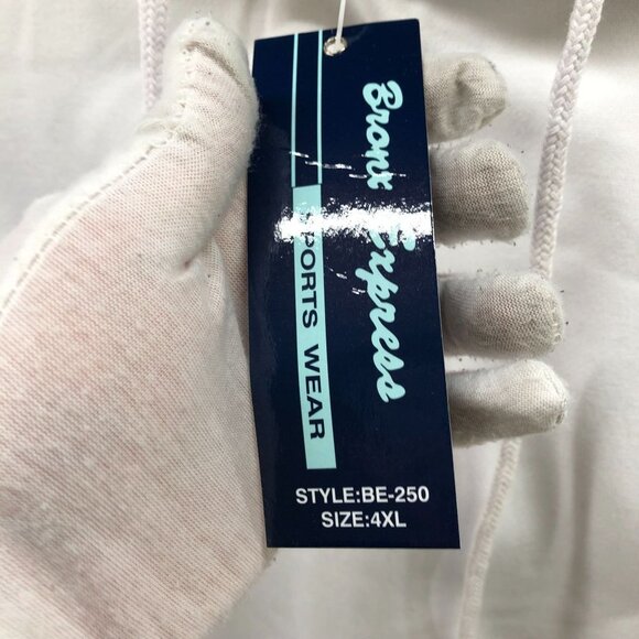 NWT Bronx Express Plain White Hoodie Sweatshirt Unisex Size 4XL DIY Thick - Picture 8 of 11